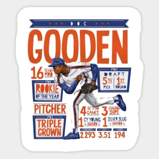 Dwight Gooden New York M Stats Sticker